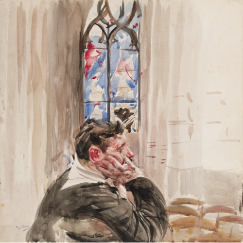 Portrait of a Man Seated in a Church